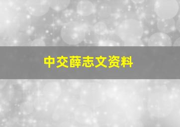 中交薛志文资料