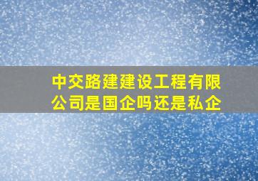 中交路建建设工程有限公司是国企吗还是私企