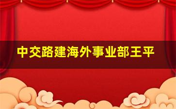 中交路建海外事业部王平