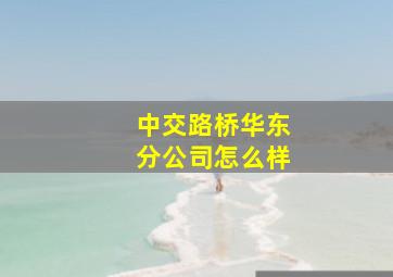 中交路桥华东分公司怎么样