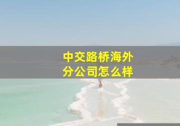 中交路桥海外分公司怎么样