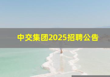 中交集团2025招聘公告