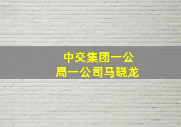 中交集团一公局一公司马晓龙