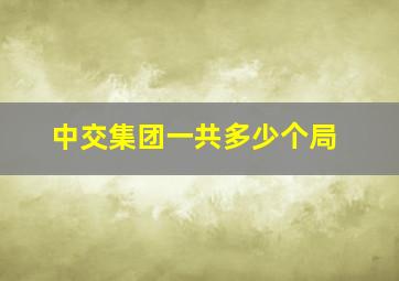 中交集团一共多少个局