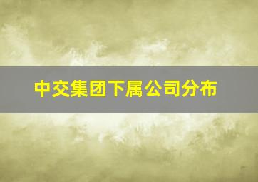 中交集团下属公司分布