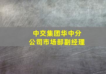 中交集团华中分公司市场部副经理