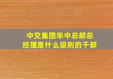 中交集团华中总部总经理是什么级别的干部