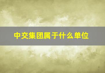 中交集团属于什么单位