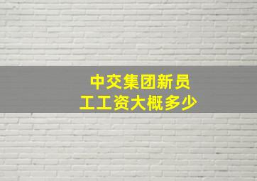 中交集团新员工工资大概多少