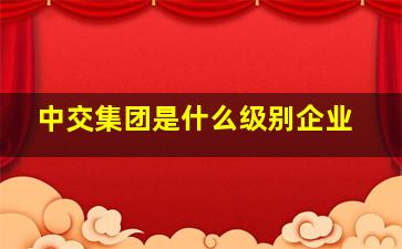 中交集团是什么级别企业