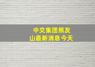 中交集团熊友山最新消息今天