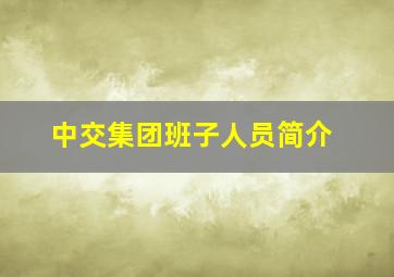 中交集团班子人员简介