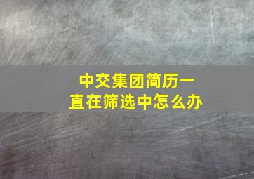 中交集团简历一直在筛选中怎么办