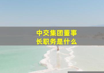 中交集团董事长职务是什么