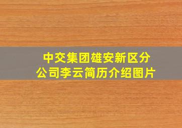 中交集团雄安新区分公司李云简历介绍图片