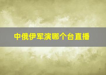 中俄伊军演哪个台直播