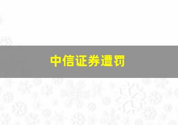 中信证券遭罚