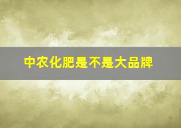 中农化肥是不是大品牌