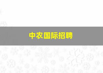 中农国际招聘