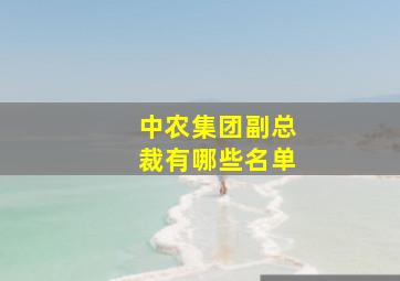 中农集团副总裁有哪些名单