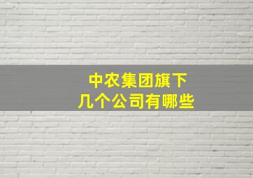 中农集团旗下几个公司有哪些