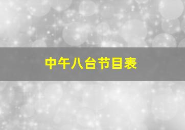 中午八台节目表