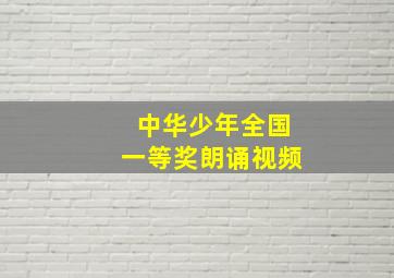 中华少年全国一等奖朗诵视频