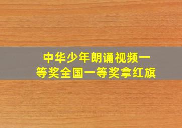 中华少年朗诵视频一等奖全国一等奖拿红旗