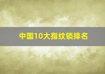 中国10大指纹锁排名