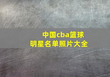 中国cba篮球明星名单照片大全