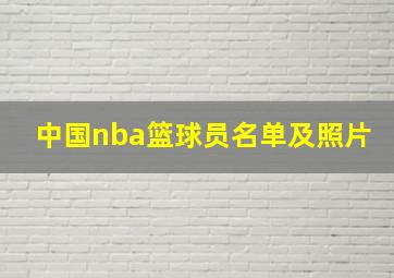 中国nba篮球员名单及照片