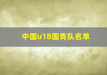 中国u18国青队名单