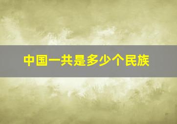 中国一共是多少个民族