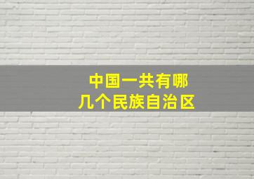 中国一共有哪几个民族自治区