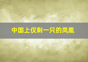 中国上仅剩一只的凤凰