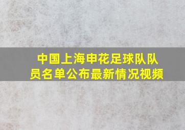 中国上海申花足球队队员名单公布最新情况视频