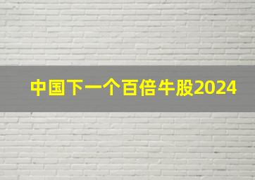 中国下一个百倍牛股2024