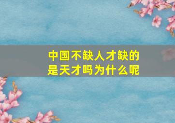 中国不缺人才缺的是天才吗为什么呢