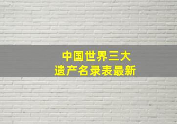 中国世界三大遗产名录表最新