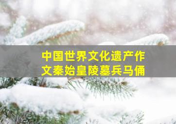 中国世界文化遗产作文秦始皇陵墓兵马俑