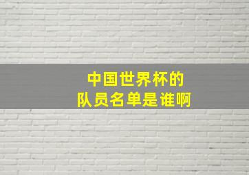 中国世界杯的队员名单是谁啊