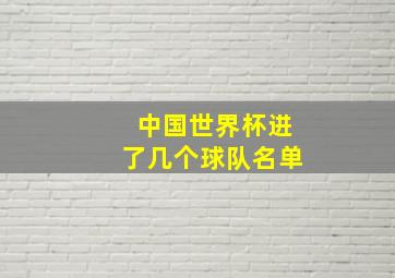 中国世界杯进了几个球队名单