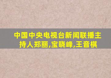 中国中央电视台新闻联播主持人郑丽,宝晓峰,王音棋