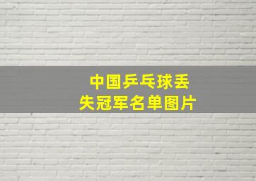 中国乒乓球丢失冠军名单图片