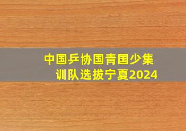 中国乒协国青国少集训队选拔宁夏2024