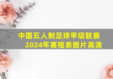 中国五人制足球甲级联赛2024年赛程表图片高清