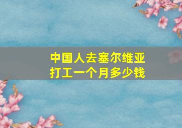 中国人去塞尔维亚打工一个月多少钱