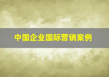 中国企业国际营销案例