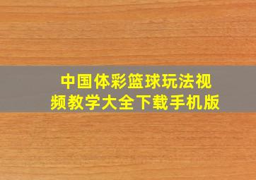 中国体彩篮球玩法视频教学大全下载手机版