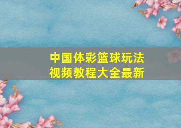 中国体彩篮球玩法视频教程大全最新